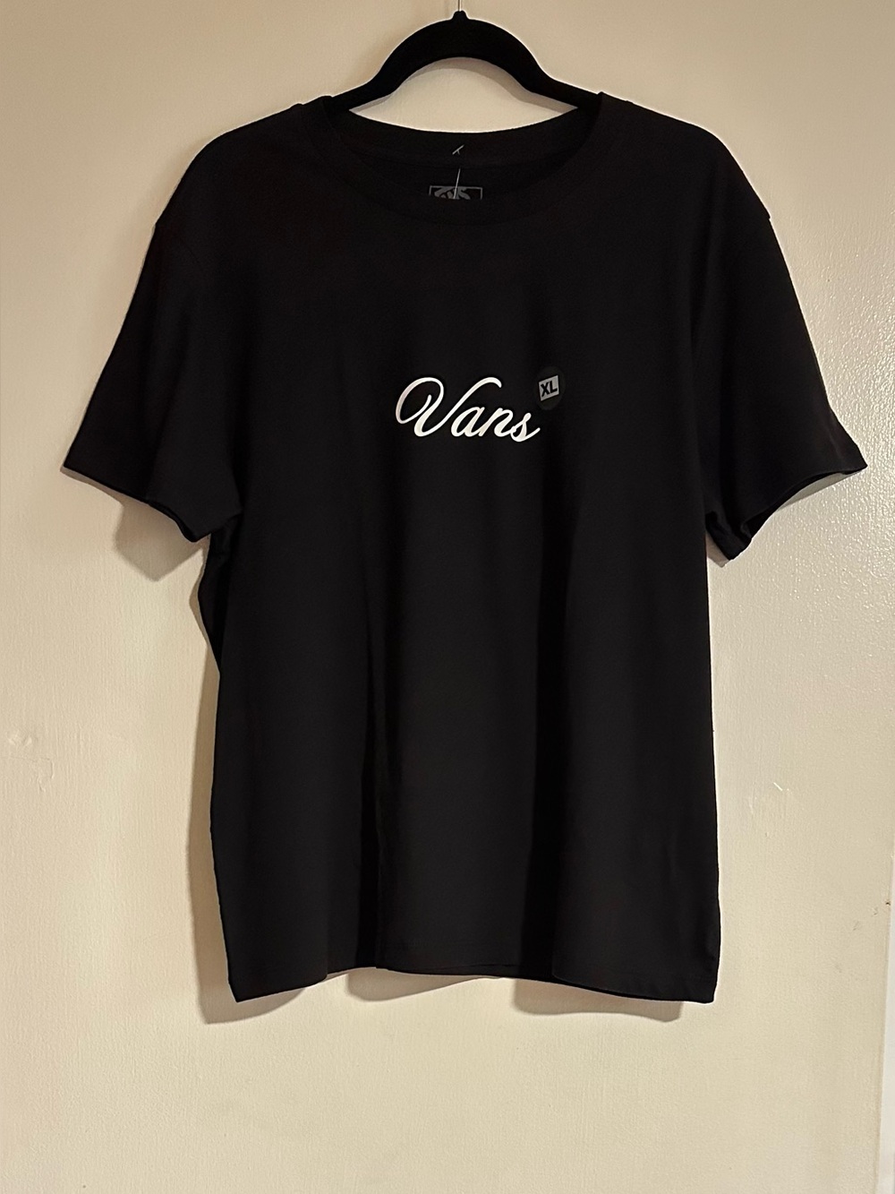 Vans Black Script Logo Tee XL